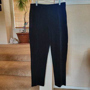Ann Taylor Velvet Black Stretch Pants with Straight Leg Style – Size 10P